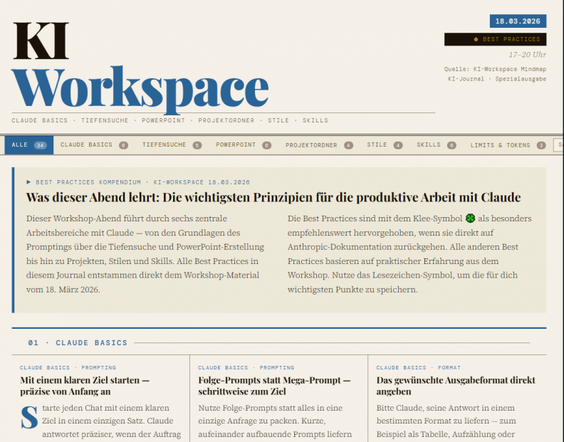 KI Workspace Journal 260318 Titelblatt