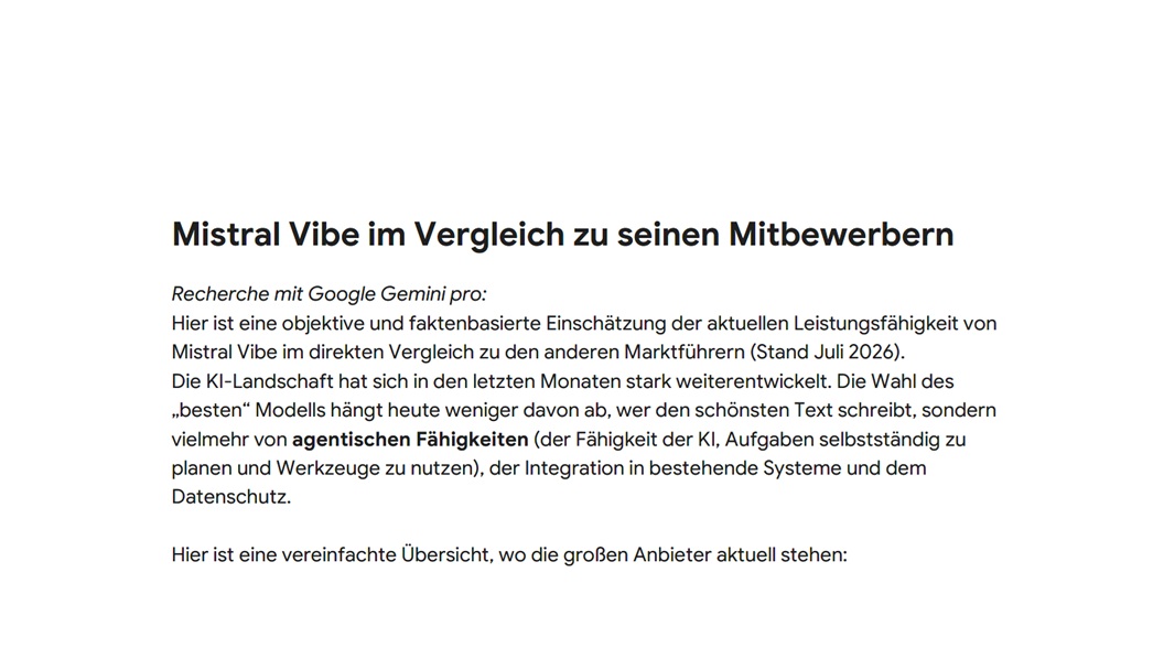 Mistral Vibe im Vergleich zu seinen Mitbewerbern 260708