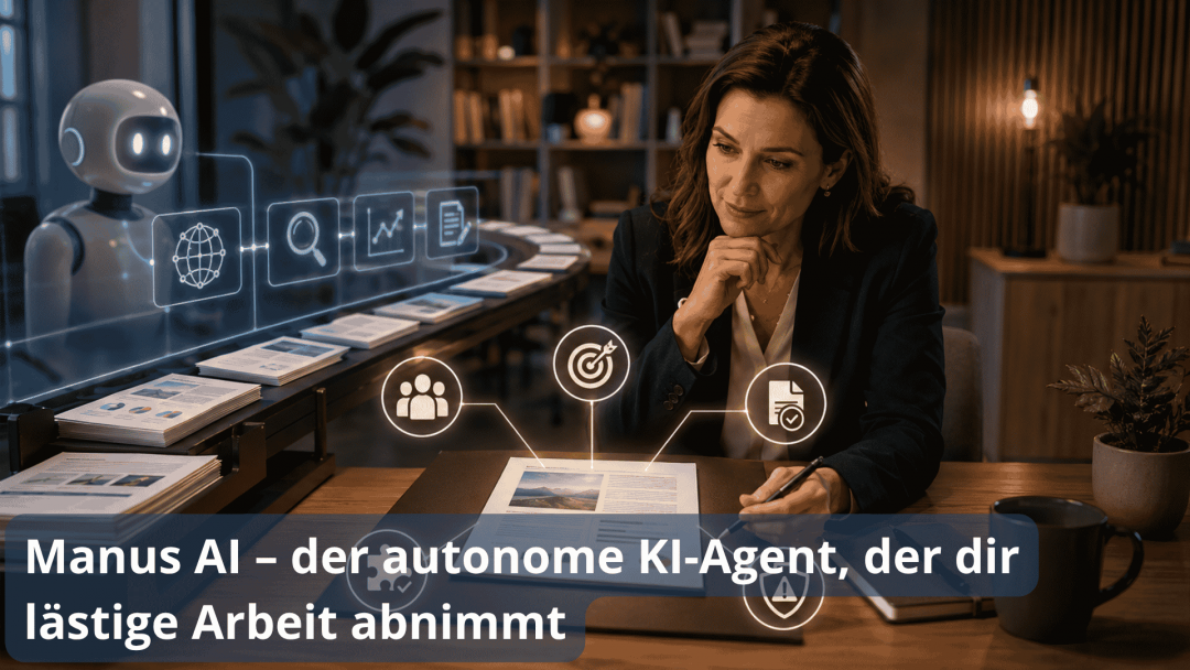 22.09.2026 | Manus AI – der autonome KI-Agent, der dir lästige Arbeit abnimmt – Repetitive Aufgaben automatisierst, Workflows delegieren, mehr in weniger Zeit erreichen