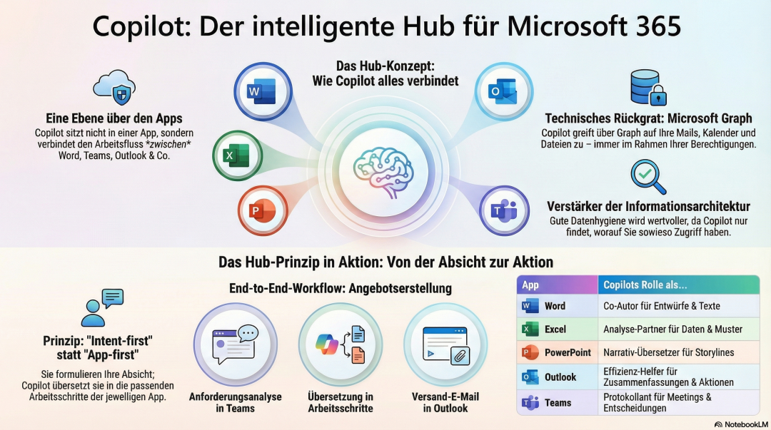 Copilot Übersicht Infografik mit NotebookLM